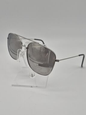 Men's Silver Double Bridged Aviator Sunglasses